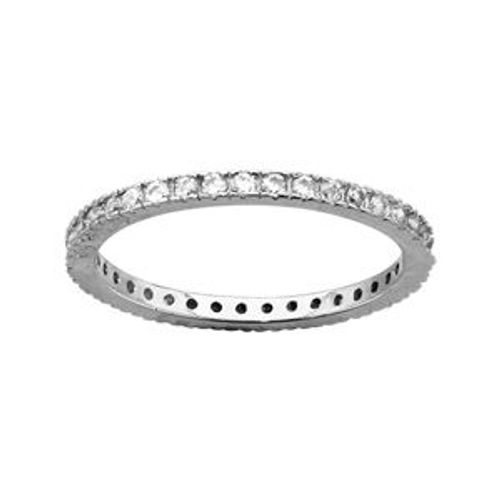 Alliance Argent Rhodié Rail Pierres Blanches