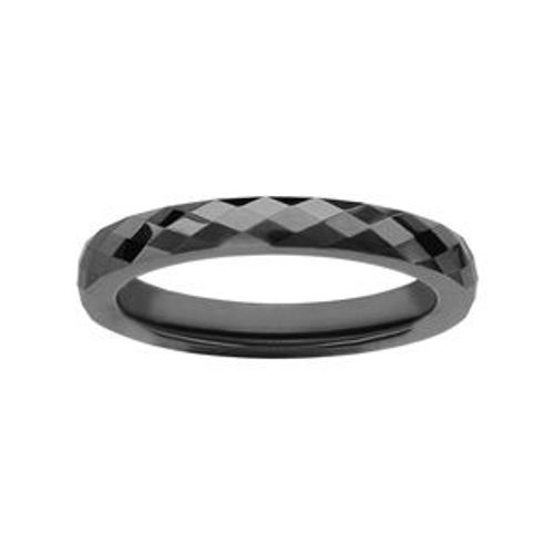 Alliance 1/2 Jonc 3mm Céramique Noire Facette