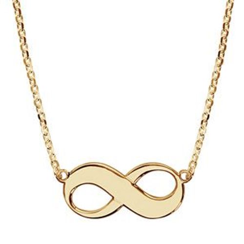 Collier Plaqué Or Motif Infini À Graver 42+3cm