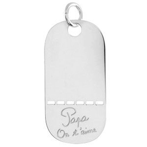 Plaque Gi Argent Trouée Papa On T'aime
