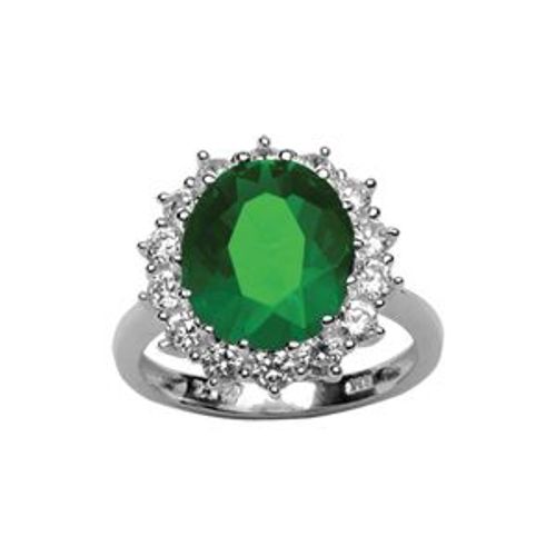Bague Argent Royale Pierre Verte