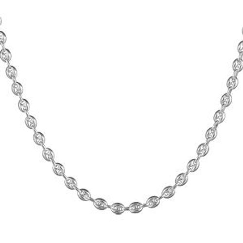 Collier Argent Maille Grain De Café 50cm
