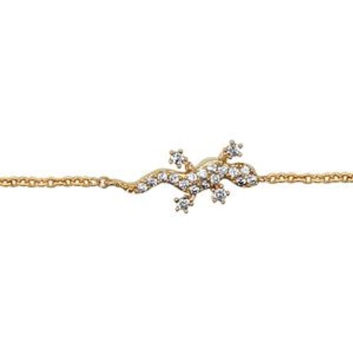 Bracelet Plaqué Or Salamandre Oxydes Blancs Sertis 16+2cm