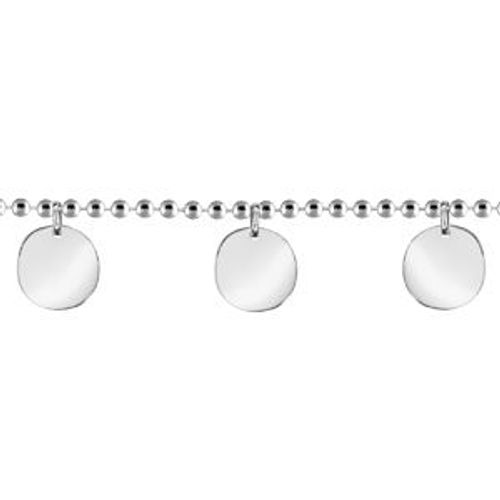 Bracelet Argent Boules 3 Galets 16+3cm