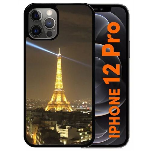 Coque Pour Iphone 12 Pro - Tour Eiffel - Noir