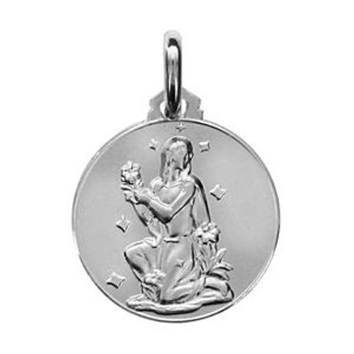 Médaille Argent Rhodié Zodiaque Vierge