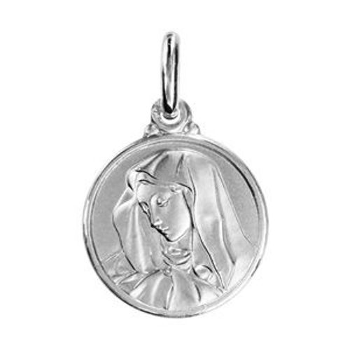 Pendentif Argent Rhodié Médaille Vierge 14mm