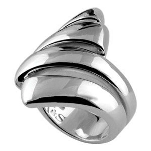 Bague Argent Massif Rhodié Courbée Large- Elixès