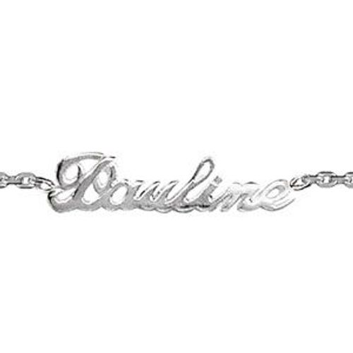 Bracelet Argent Forcat Decoupe Anglaise 1 Prenom