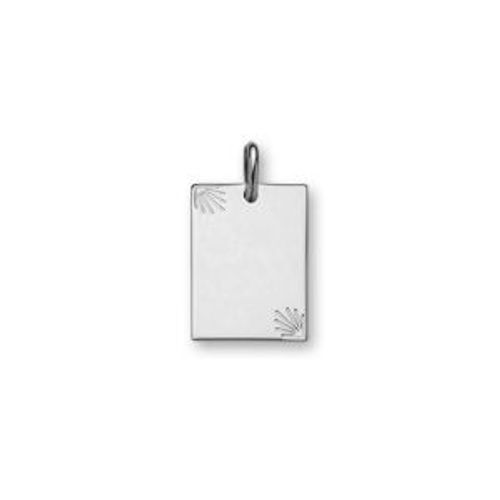Pendentif Argent Plaque Étoilée Diamantée Petit Modèle 16*21