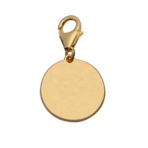 Pendentif Plaqué Or Charms Rond A Graver