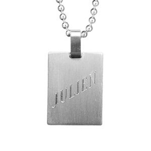Plaque Militaire Acier Avec Chaîne Boule