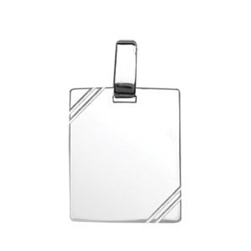 Plaque Argent 2 Angles Striés 29*23 Grand Modèle