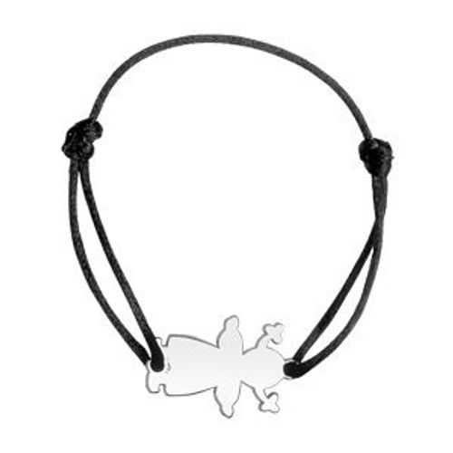 Bracelet Cordon Noir Coulissant Fillette Argent Passive