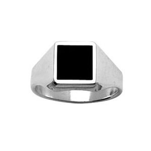 Chevalière Rectangulaire Onyx Imitation