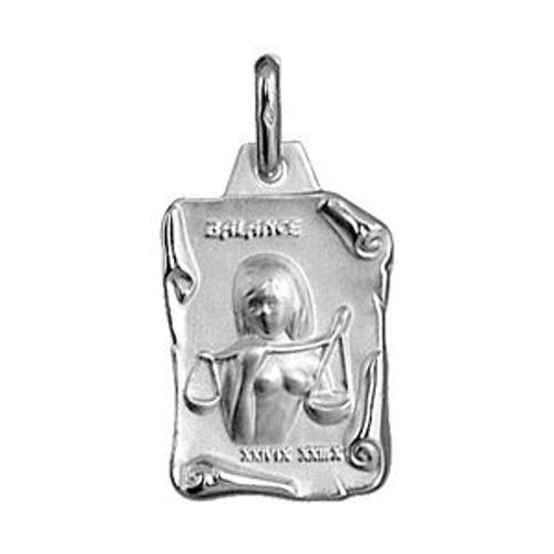 Pendentif Zodiaque Parchemin Balance En Argent Brillant