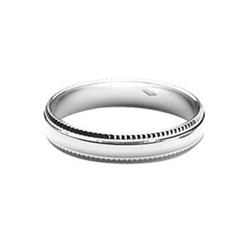 Alliance Argent Rhodié Ciselée Contour 4mm