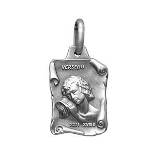 Pendentif Zodiaque Parchemin Verseau En Argent