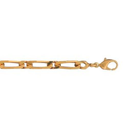 Bracelet Plaqué Or Maille Figaro 1+1 18cm