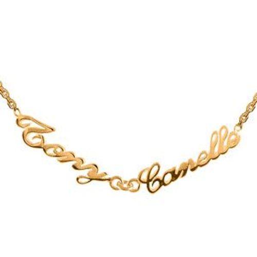 Collier Plaqué Or Forçat Découpe Anglaise 2 Prénoms
