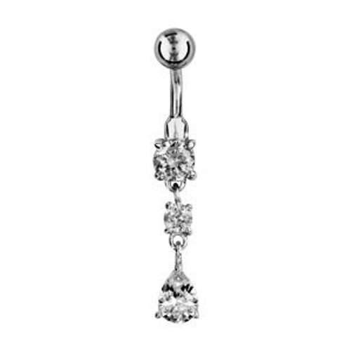 Piercing Nombril Pierres Blanches