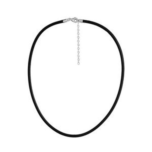Cordon Cuir Noir Diamètre Fil 3,5mm + Chaînette 55cm Fermoir Mousqueton