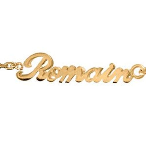 Bracelet Plaqué Or Forçat Découpe Anglaise 2 Prénoms Et Coeur