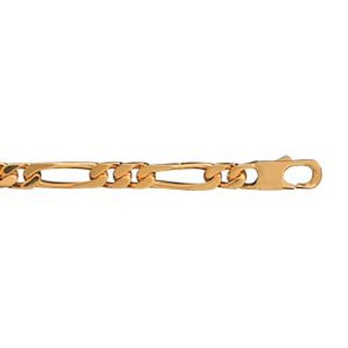 Bracelet Plaqué Or Maille Figaro 1+2 - 5mm / 21cm