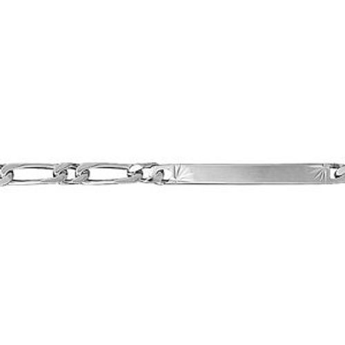 Gourmette Argent 4mm Maille Figaro 1+1 Diamantée