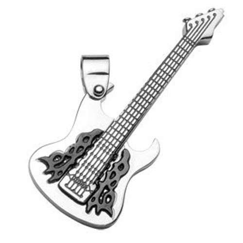 Pendentif Acier Grosse Guitare Tribal