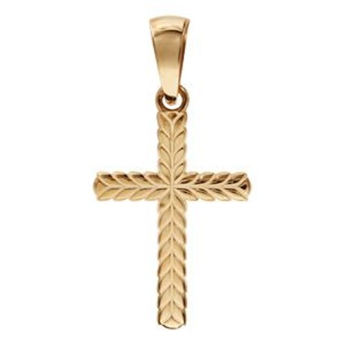 Pendentif Croix Chrétienne Tressée Plaqué Or