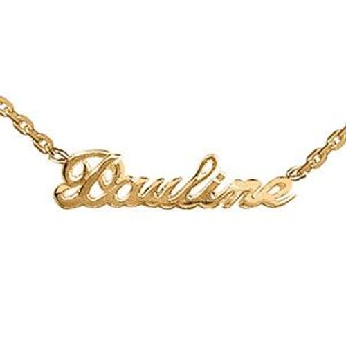 Collier Plaqué Or Maille Forçat Découpe Anglaise 1 Prénom