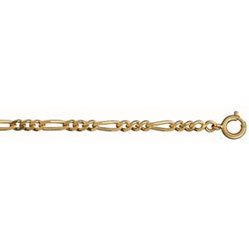 Chaine 1+3 3mm 50cm Plaqué Or