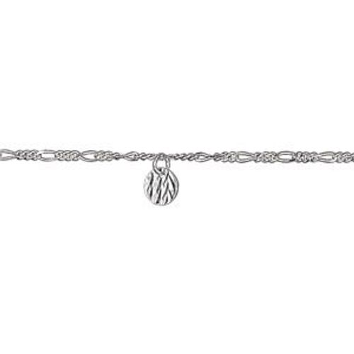 Chaîne De Cheville En Argent Avec 3 Pampilles Pastilles Rondes