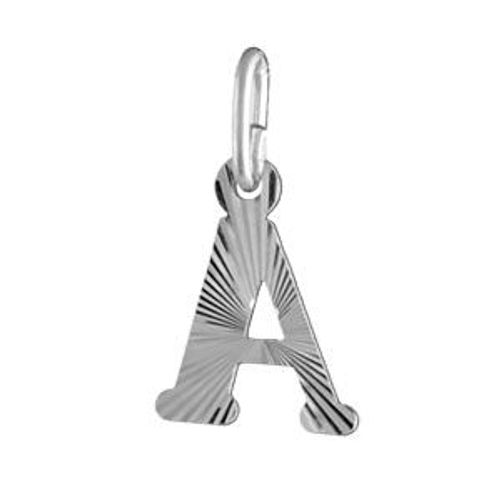 Pendentif Argent Rhodié Initiales A Striées