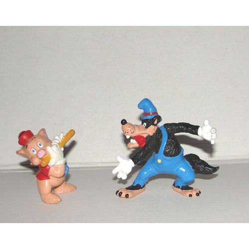 Le Grand Mechand Loup Et Un Petit Cochon Figurines Bullyland 