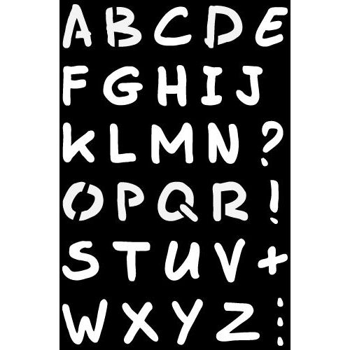 Pochoir Adhésif Alphabet 12x18 Cm Lettre Haut 20.5 Mm - Ki-Sign