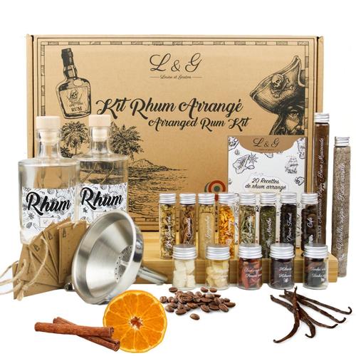 L&g® - Kit Préparation Et Infusion Rhum Arrangé - Idées Cadeaux - Coffret Cadeau Rhum Diy Dégustation - Noel, Saint Valentin, Anniversaire - Made In France