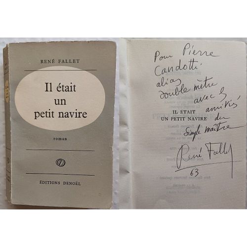 Rene Fallet Il Etait Un Petit Navire 1962 Dedicace Signed Envoi