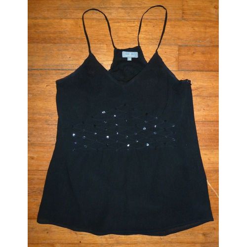 Débardeur Noir Chic Naf Naf T 36 T 1 Taille S Paillettes