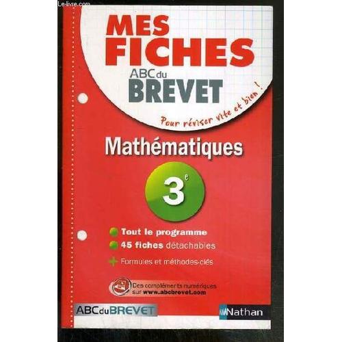 Mathematiques - Mes Fiches Abc Du Brevet - 3e