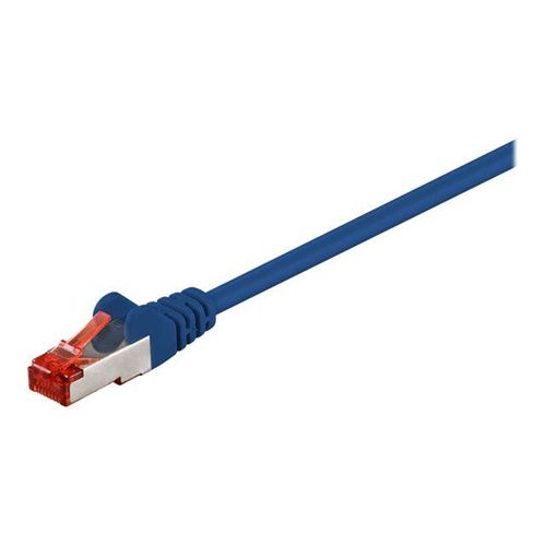 goobay - Cordon de raccordement - RJ-45 (M) pour RJ-45 (M) - 2 m - SFTP, PiMF - CAT 6 - moulé - bleu