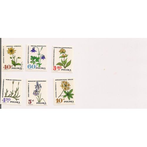 Pologne- Série De 6 Timbres Neufs Fleurs Diverses