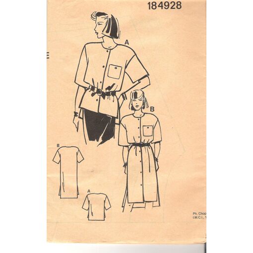 Patron Ancien MODES ET TRAVAUX Chemisier Blouse Femme Grande Taille 46 50 54 - Neuf