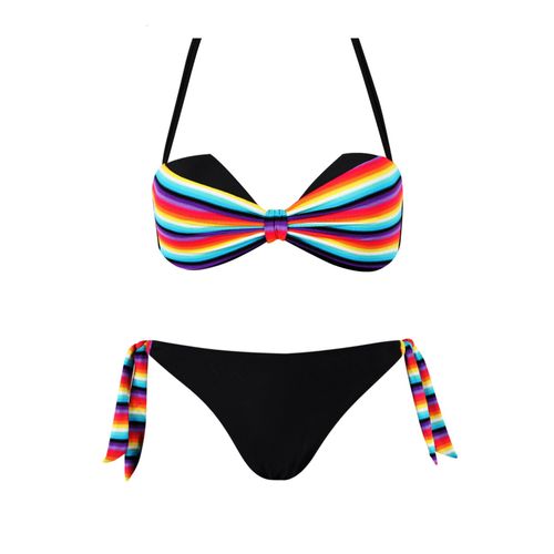 Maillot De Bain Femme 2 Pièces Bikini Bandeau Arc En Ciel - Petit Bonnet