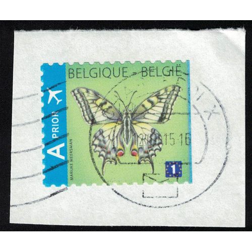 Belgique Oblitéré Used Butterfly Papillon Sur Fragment