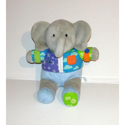 Babar Pom Peluche D'eveil Babar Pour Bébé Musical Hochet 36 Cm