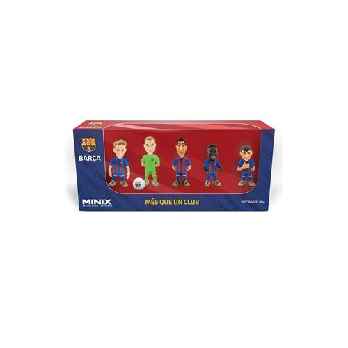 Pack De 5 Figurines Minix Football Stars Fc Barcelone De Jong Ter Stegen Ansu Fati Lewandowski Pedri