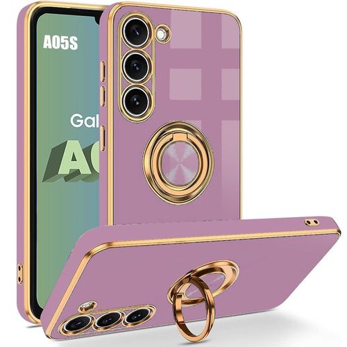 Coque Pour Samsung Galaxy A05s (Pas Pour A05), Violet, Coque De Protection Antichoc En Silicone Avec Support À Anneau Rotatif - Booling