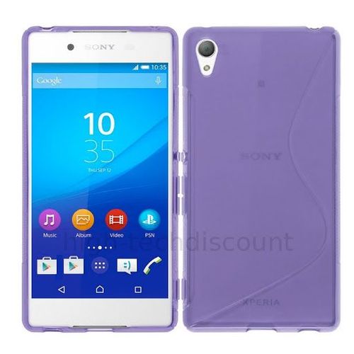 Housse Etui Coque Pochette Silicone Gel Fine Pour Sony Xperia Z3+ (Z3 Plus) + Film Ecran - Mauve
